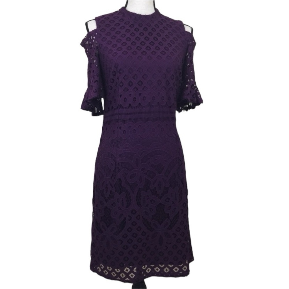 🆕 Cold Shoulder Lace Dress. Sharagano . Sz. 6